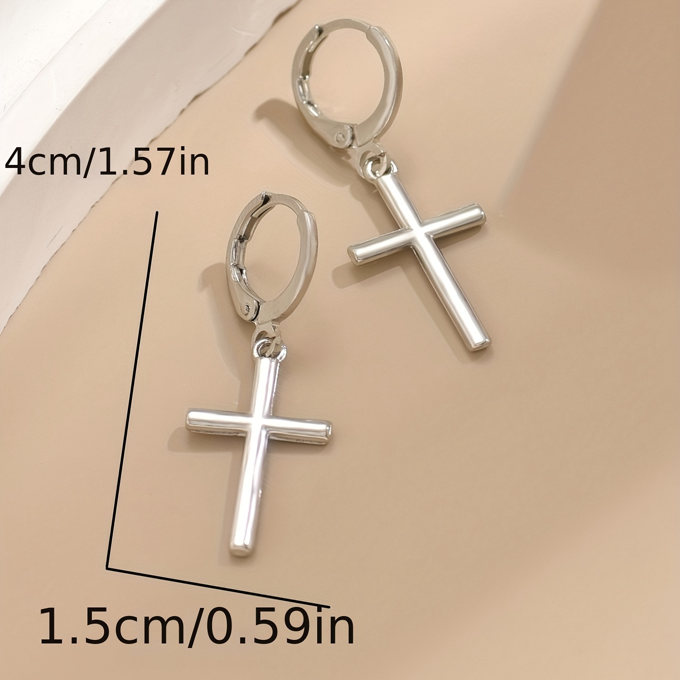 Cross Drop Ear Clip Earrings